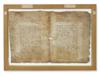 BIBLE IN GREEK.  Vellum bifolium with text of Ephesians 4:9-25 and Philippians 1:14-2:2.  Circa 1000 A.D.?